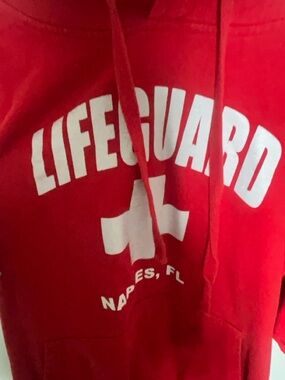Lifeguard Red Hooded Sweatshirt